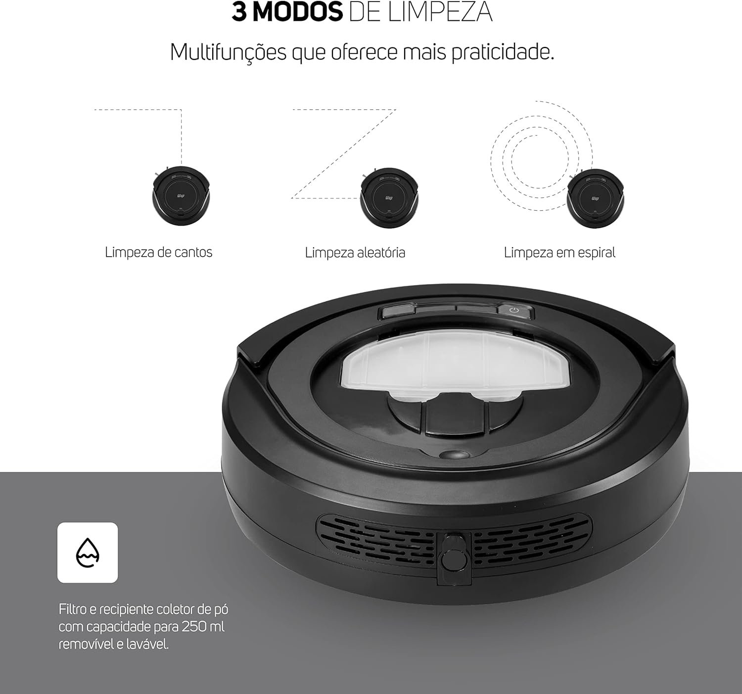 WAP ROBOT W90 robô aspirador 3 em 1